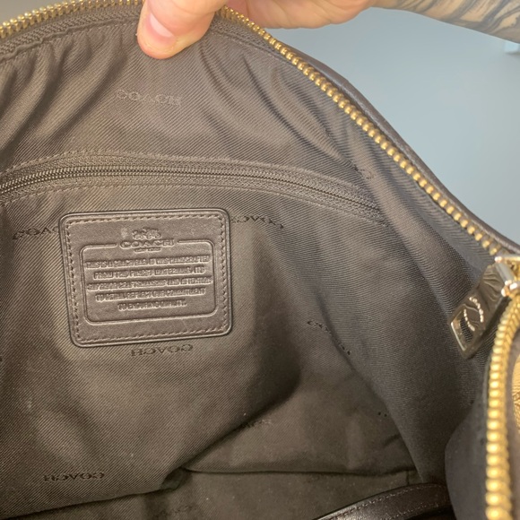 COACH PRAIRIE SATCHEL
SIGNATURE JACQUARD KHAKI
BROWN LIGHT GOLD CROSS BODY
PURSE - Picture 9 of 10